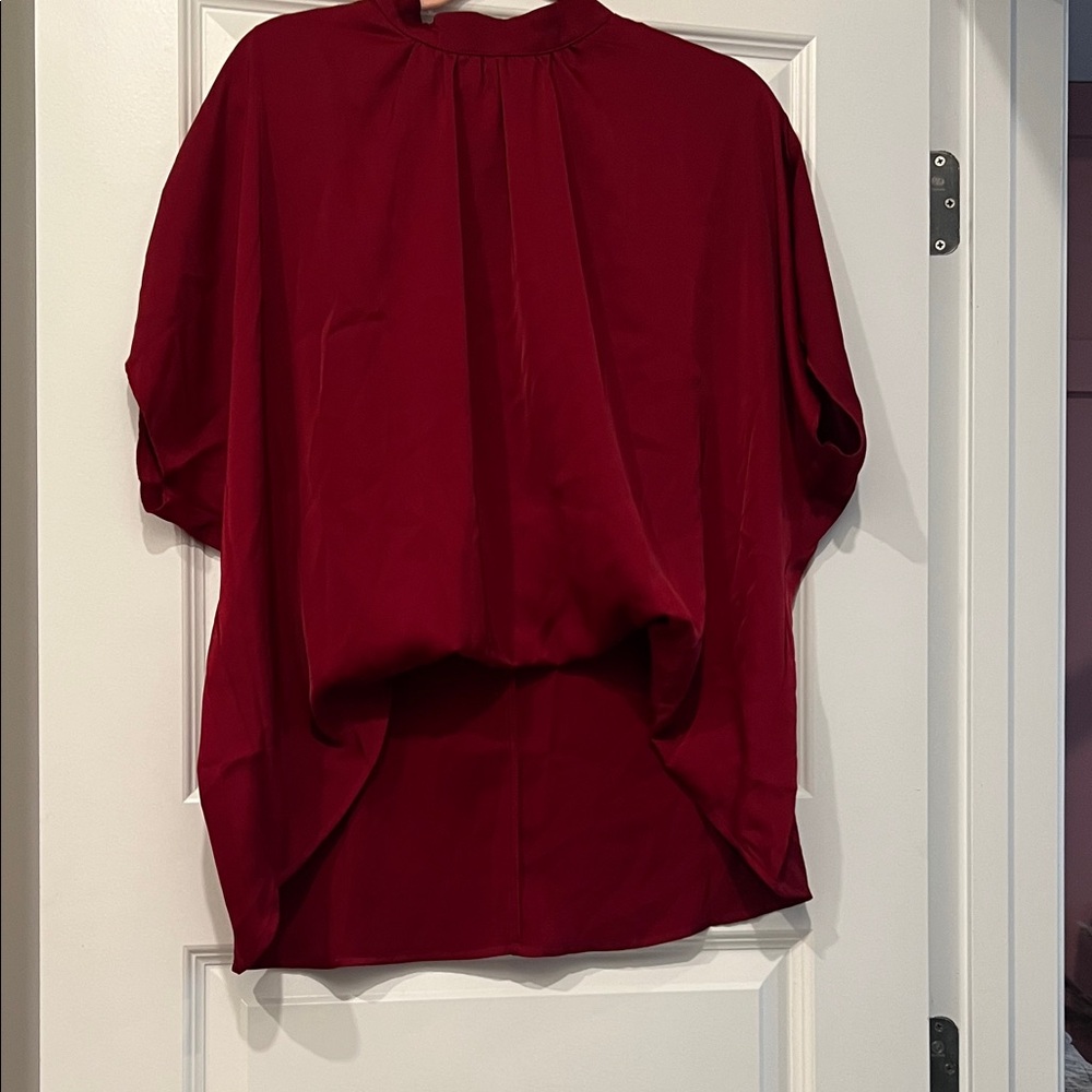 Elegant Wine Red Women's Blouse
